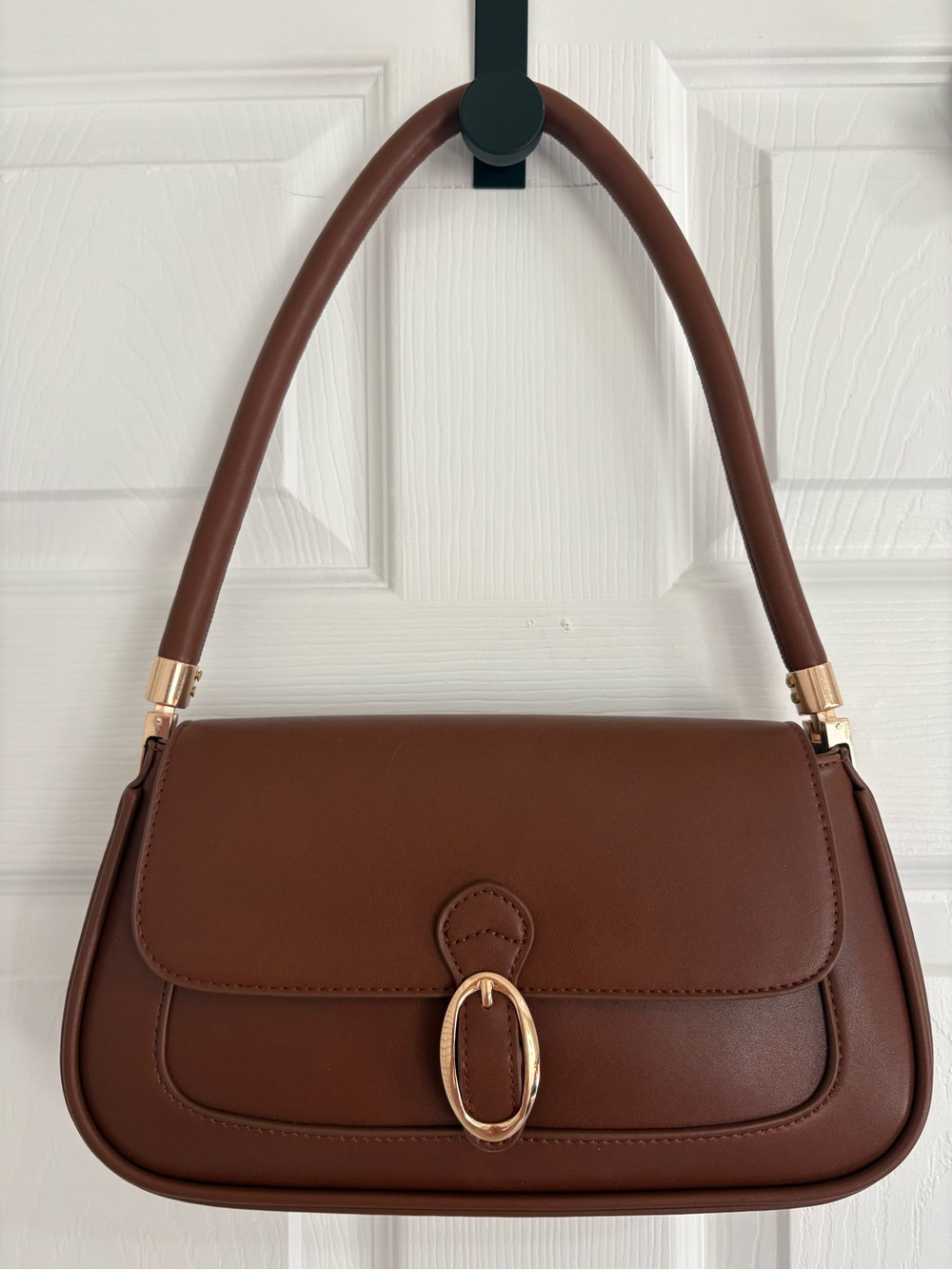 Rachel Zoe Classic Brown Women's Shoulder Bag with Gold Accent